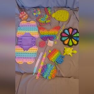 Colorful Rainbow Pop It Fidget Toy Set